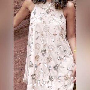 Altar’d State Elegant Beaded Floral Dress